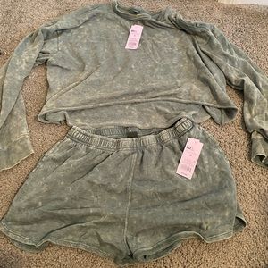 Long Sleeve Shirt & Shorts Matching Set